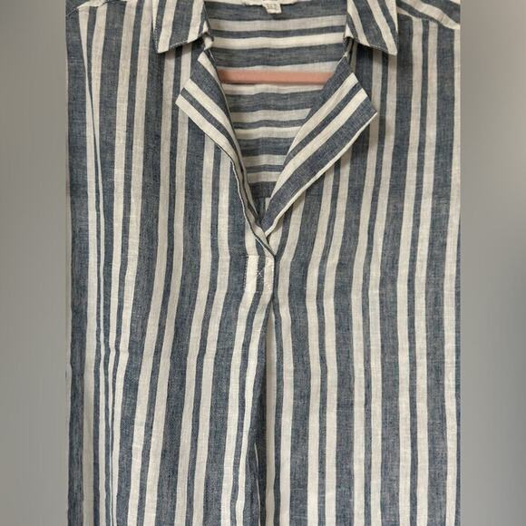 Beach lunch and lounge linen/cotton stripe top, size Large worn once - Picture 8 of 8